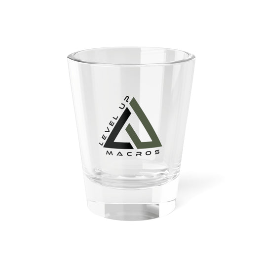 Level Up Macros Logo Shot Glass — 1.5 oz Branded Shooter